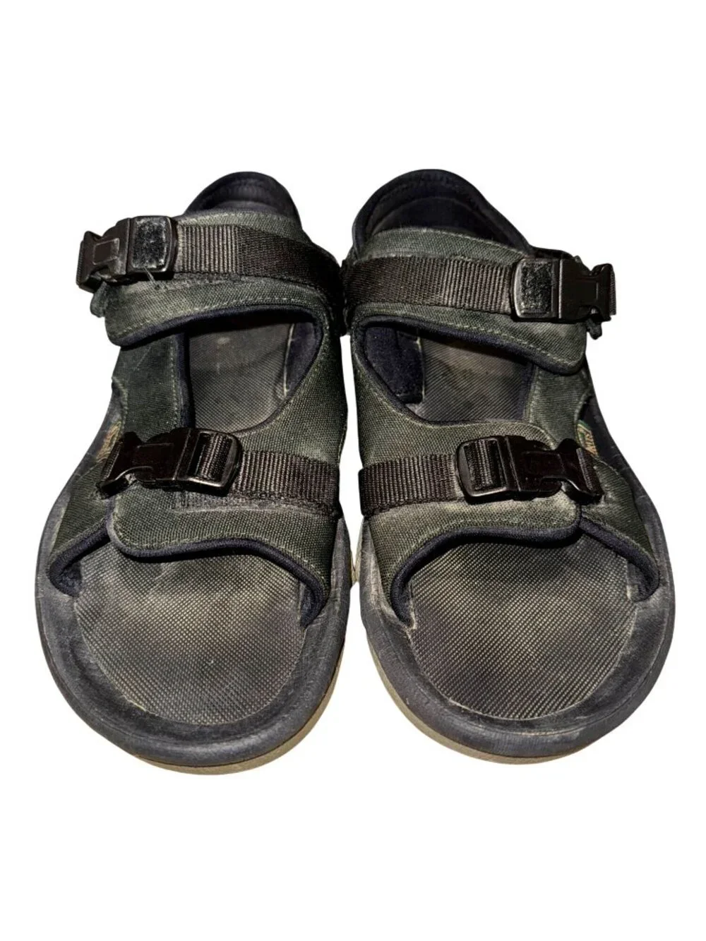 Orvis Mens Outdoor Trail Hiking Sport Water Sandals 13 Black Hook Loop Straps